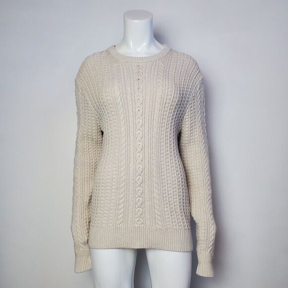 Men's J. Crew Cream Cableknit Fisherman Sweater - Picture 8 of 13